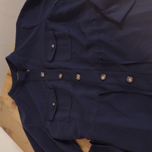 J Jill Wearever Collection Button Front Cinched Waist Blouse Roll Tab Sleeves M - Picture 9 of 13